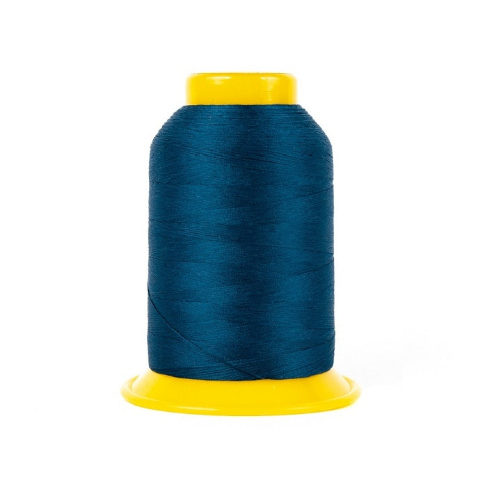 Navy wooly poly thread cone.