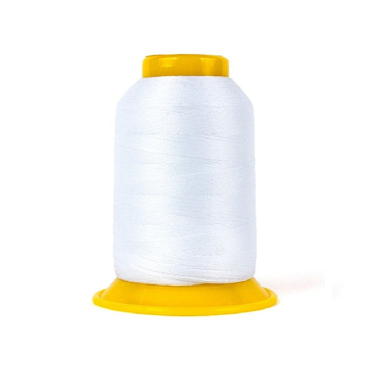 White wooly poly thread cone.