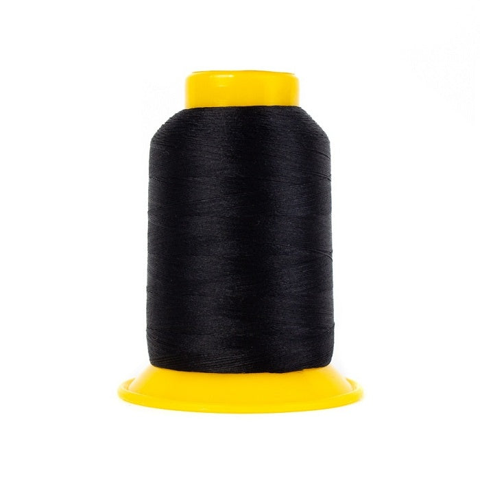 Black wooly poly thread cone.