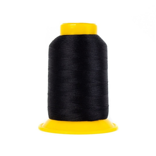 Black wooly poly thread cone.