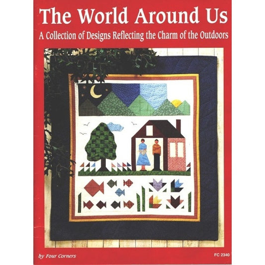 Quilting book cover with country home design.