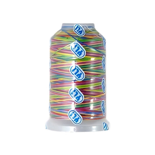 Spool of variegated thread with YLI branding.