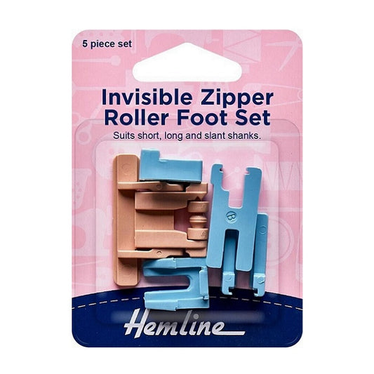 Zipper foot set with Hemline branding.